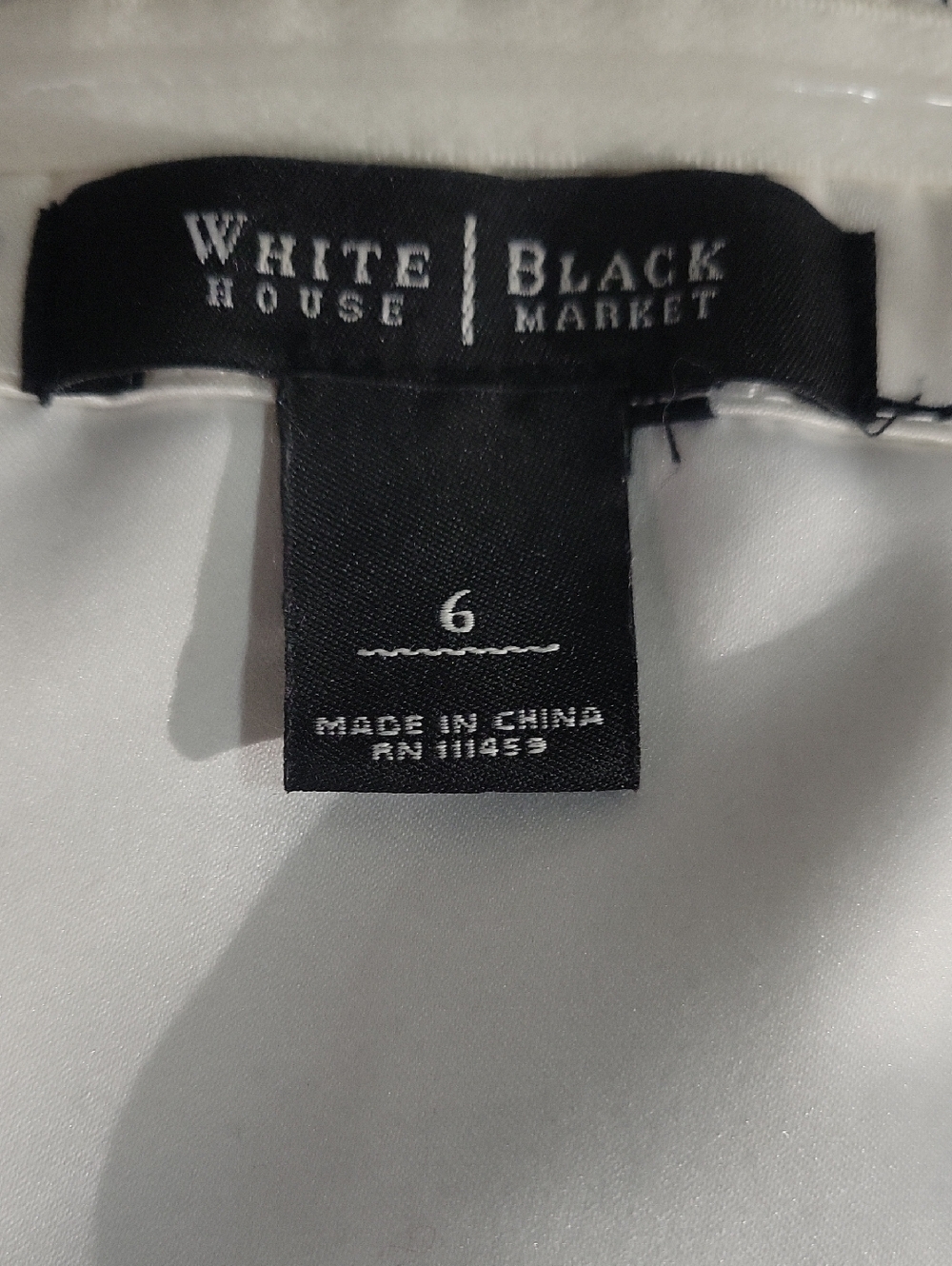 White House Black Maeket Floral Removable Strap Top in White and Purple - Picture 3 of 6